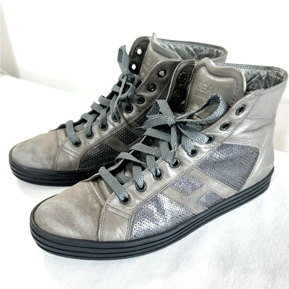 HOGAN by Tod’s Leather Hightop Sneakers Size 9.5